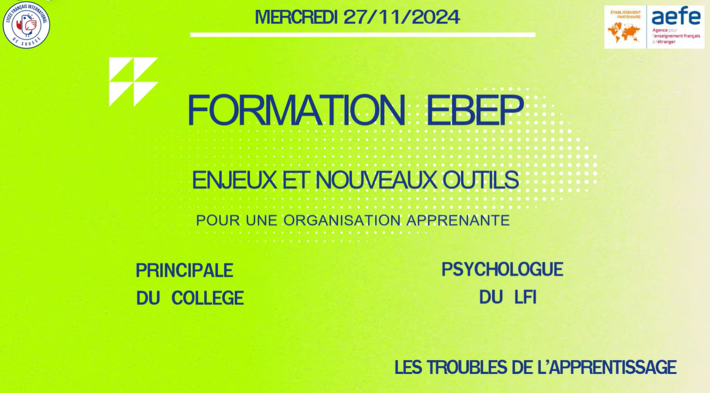 Formation EBEP, enjeux et nouveaux outils pour une organisation apprenante 